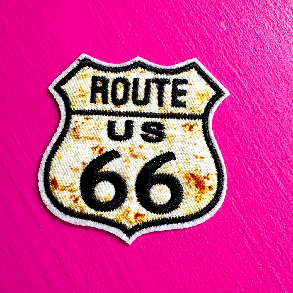 Vintage Route 66 Rusty Street Sign USA Embroidered Patch